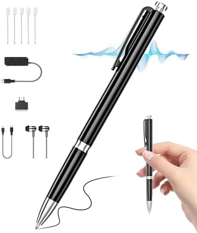 【進化 64GB】 XIXITPY ボイスレコーダー ペン型 64GB 最大35時間連続録音 900時間録音データ保存 ICレコーダー 録音機 小型 ワンボタン録音 音声検知 ノイズ低減チップ 録音機 無指向性マイク OTG機能 イヤホン付属 MP3録音ボールペン 6本替え芯 USB充電式 ペン型ボイスレコーダー 会話録音/インタビュー/語学勉強/パワハラ対策などに適用 日本語説明書 (64GB)