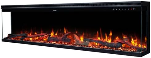 Touchstone Sideline Infinity Pro 3-Sided Smart 60" WiFi-Enabled Electric Fireplace - 80046 - Built-in - 6 Realistic Flame Colors- 13-Color Down Lighting- Crackle Sound- 1,500W Heater