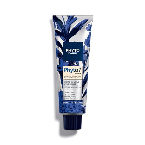 Phyto Paris Phyto 7 Elixir Crema da giorno universale 50 ml – Cura capelli secchi nutriente quotidiano – Protezione anti-frisottis 48H – 7 estratti botanici – Crema capelli senza risciacquo