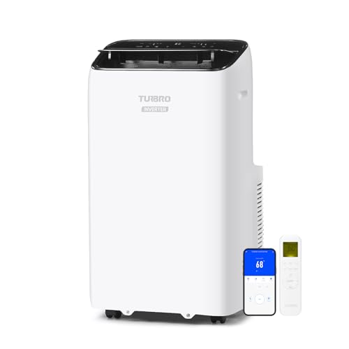 TURBRO Greenland 14,000 BTU Inverter Portable Air Conditioner, High Efficiency, Quiet Operation, Cools Up to 600 Sq. Ft., Dehumidifier & Fan, with Remote, WiFi, and Alexa/Google Assistant
