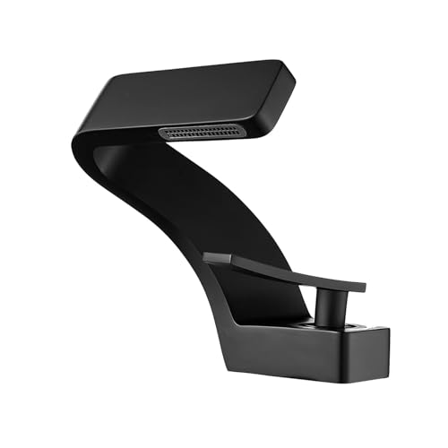 Robinet de bassin en or brossé mitigeur haut de gamme au design contemporain chic