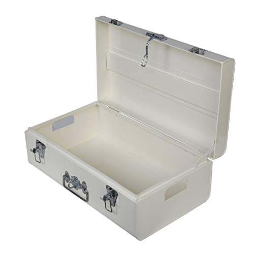 Image of Elan METAL STORAGE TRUNK, Decorative Box, Chest Box, Small - OFF WHITE