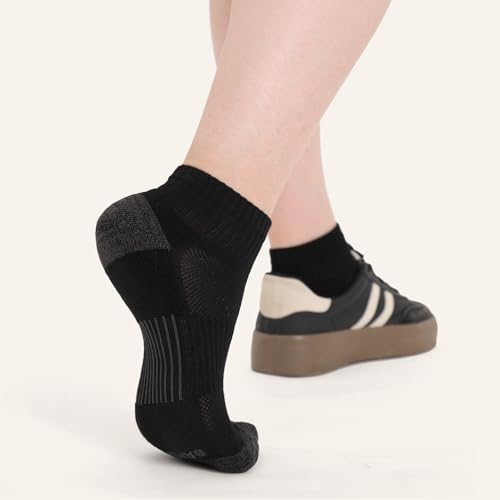 Image of BAMBOO COOL Athletic Ankle Socks Womens Anti-Odor Socks Moisture-Wicking Running Cushioned Anti-Blister 5 /6 Pairs