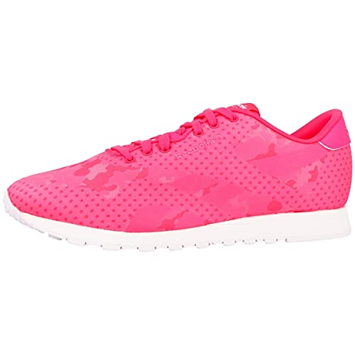Reebok Femme Jacquard en Nylon Classique Baskets, Rose Solaire, Rose et Blanc, 38 EU
