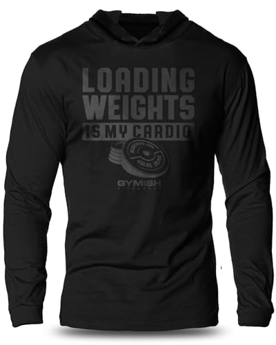 Gymish Lifestyle Loading Weights is My Cardio Long Sleeves Weightlifting Workout Hooded for Men