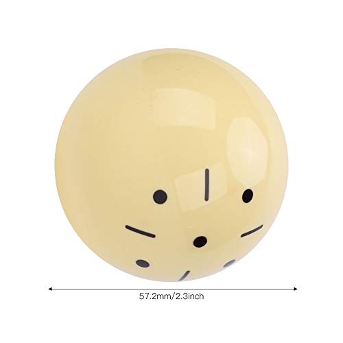 Junlucki Billard Queueball, Billardkugel im amerikanischen Stil Standard Großer Spielball Snooker Übungsball Dot-Spot Poolball Spielball Trainingsartefakt für(57.2MM-amerikanisch)
