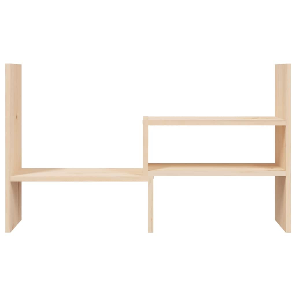 Supporto per monitor in legno di pino massiccio, 39-72 x 17 x 43 cm, regolabile in altezza, con ripiano e cassetto, supporto ergonomico per PC, per ufficio, casa, gaming e laptop