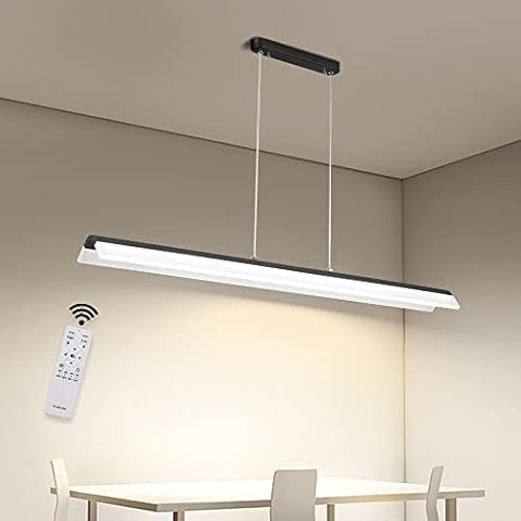 Pendant Lamp, Dining Table Lamp Modern LED Ceiling Pendant Light 80cm Dimmable Hanging Lamp Bedroom Black Chandelier Height Adjustable with Remote Control Office Living Room Kitchen Suspension Lamp ( Cover