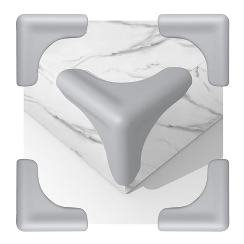 Image of LZLTAUY 100% Silicone Corner Protector Baby, Cartoon Corner Protectors, Baby Proof Corners and Edges,Suitable for Table,Desktop, Cabinet and Other Furniture Corner Guards（Grey,12pcs,Triangle）