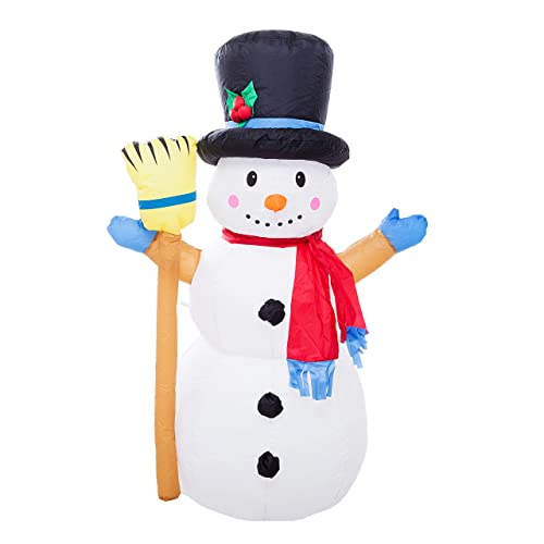 Athoinsu 4Ft Lighted Christmas Snowman Inflatables Led Xmas Holiday Yard Decoration Colorful Kaleidoscope Snowman With Hat Party Favors (S ,Led) #TOP1
