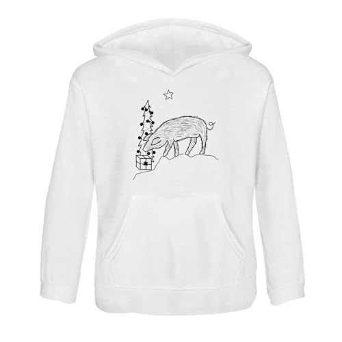 Azeeda 'Pig and the Christmas surprise ' Children's Hoodie/Hooded Sweater (KO042313)