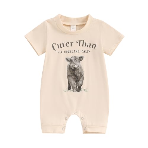 Image of Toddler Baby Boy Girls Farm Clothes Western Farm Animals Chicken/Cow Print Romper Newborn Jumpsuit Country Stuff