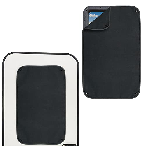 RecPro RV Entry Door Window Shade Sunshade Camper Privacy Entrance Sun Blackout Fabric 16' x 24' (Black)