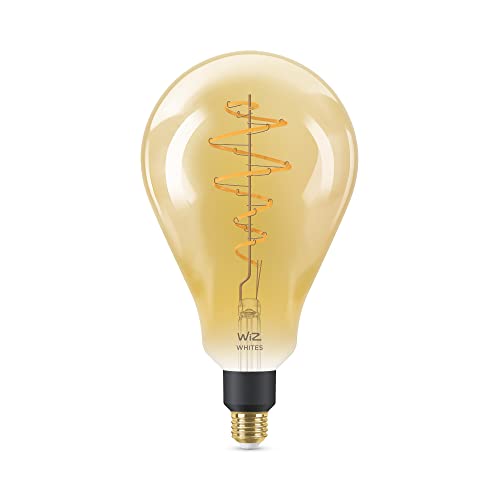 WiZ Smart Bulb, E27, Amber PS160 LED Bulb, Warm to Cool White, Dimmable, Smart LED Connected WiFi Works with Alexa, Google Assistant & HomeKit, App Control Livingroom, Bedroom, Energy Monitoring