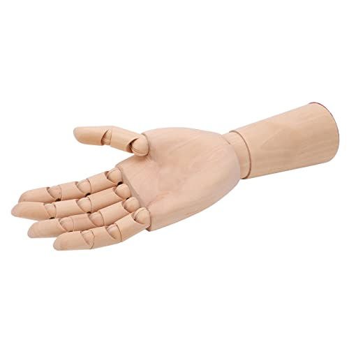 FLEXMAN Modelo Mano Madera, Maniquí Dibujo Artista Madera 11,8 Pulgadas, Maniquí Articulado con Dedos Flexibles Madera para Dibujar, Pintar, Decoración Escritorio en el Hogar