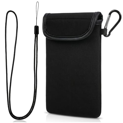 HJZHII Handy Tasche, Handy Schutzhülle Neopren Handytasche für Smartphones Universal Handysocke Handyhülle Tasche Schutzhülle mit Karabiner und Umhängeband für Telefone Bis Zu 6,7 Zoll