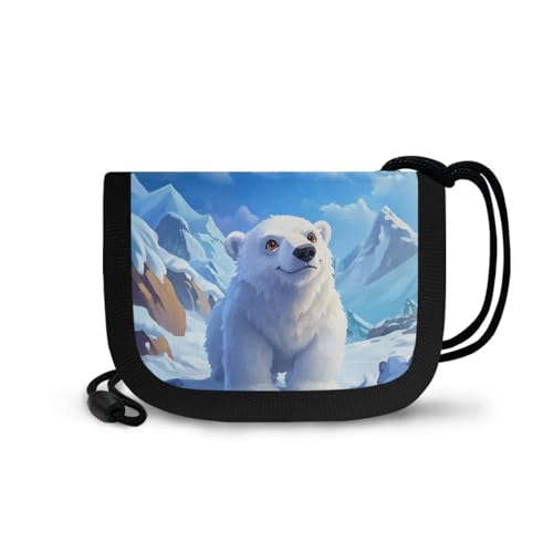 Polar Bear Kids Wallet Boys 10-12 Lightweight Small Wallet for Toddler Boys Personalized Blue Bifold Wallets with Coin Pouch Card Holder