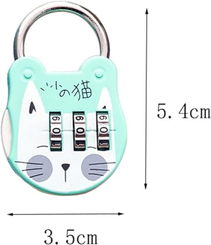 Image of Green 3 Digit Combination Padlock Hard Stainless Steel High Strength Luggage Suitcase Locker Room Padlocks Number Password Lock for Dorm Drawer, Padlocks and Hasps, Combination Locks