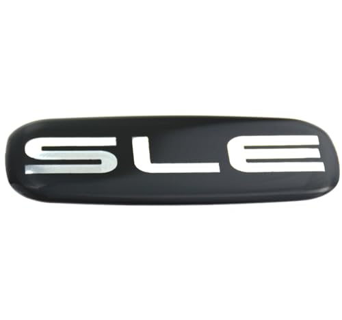Image of 2Pcs SLE Cab Emblems 3D Badge Logo Nameplate Sticker Roof Pillar Replacement for SLE 15036134 Pickup Truck SUV (Chrome /Black)