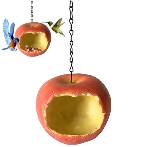 Baokuan Alimentador De Pájaros En Forma De Manzana, Forma De Fruta, Semillas De Pájaros, Alimentador De Alimentos, Alimentador De Pájaros De Resina, Decoración Colgante para Jardín Aire Libre