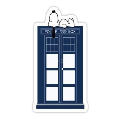 (Set of 3) Snoopy/Dr. Who - Doctor Who Dr Who Decal Sticker - Sticker Graphic - Auto, Wall, Laptop, Cell, Truck Sticker for Windows, Cars, Trucks