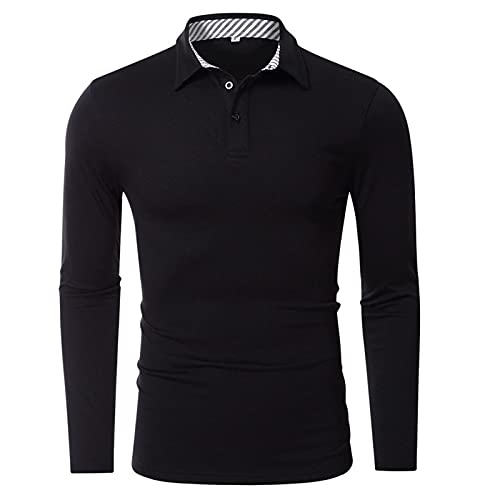 Camisetas masculinas de gola alta para homens manga longa simples outono verão 2024 moda Y2K, P-369