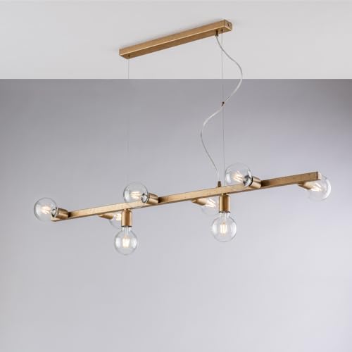 Lustre contemporain Fabian couleur or avec 8 douilles E27 chic et moderne