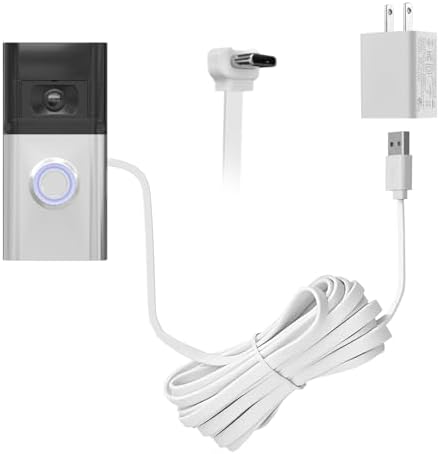 Bent Type-C Charging Cable for Ring Battery Doorbell(2024 Release) 16.4-Foot doorbell Charging Cable Sustainable Power Supply : Electronics