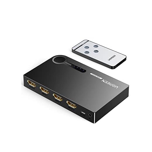 UGREEN Switch HDMI 4K 3 portas HDMI Switcher Hub divisor 4K Full HD 1080P 3D compatível com PC laptop, Xbox 360 One, PS4 PS3, Nintendo Switch, leitor de Blu-ray, Roku Fire Stick com controle remoto IR