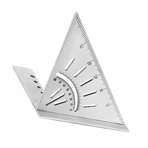 NUOLUX 木工用ステンレス製三角定規 角対応 耐腐食軽量コンパクト 精密目盛り付き 丈夫で持ち運び簡単 家具測定および大理用