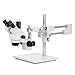 AmScope SM-4TPX Professional Trinocular Stereo Zoom Microscope with Simultaneous Focus Control, WH10x Eyepieces, 3.5X-45X Magnification, 0.7X-4.5X Zoom Objective, Ambient Lighting, Double-Arm Boom Stand, Includes 0.5X Barlow Lens