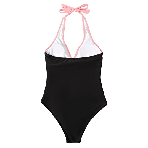 Image of SUUKSESS Women Sexy Tummy Control One Piece Swimsuits Halter Push Up Bathing Suits