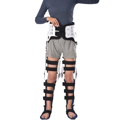 HMWOKPOT Adjustable Hip Knee Ankle Foot Orthosis Braces, with Walking Boots for Hip Fracture Rehabilitation Equipment,Left+right legs