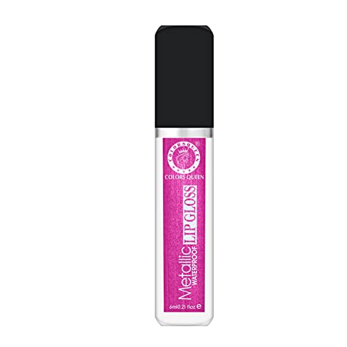 Image of Colors Queen Metallic Waterproof Lip Gloss | Lightweight Lip Gloss with High Shine | Glossy Liquid Lipstick with Shimmer for Smooth & Shiny Lips, Non-Sticky Formula (14 - Venom)