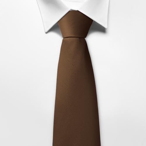 Image of Men's Classic Satin 3.15 inch Soild Color Necktie Wedding Business Tie & Gift Box