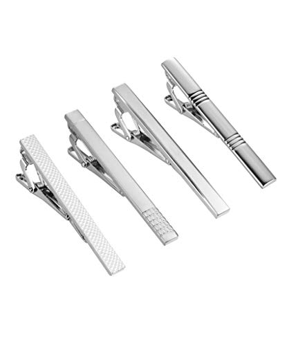 Tornito 4Pcs Tie Clips Set for Men Tie Bar Clip Set for Regular Skinny Ties Necktie Wedding Business Clips for Men