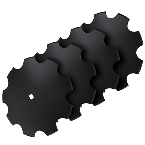Lasnten 4 Pcs 18' Notched Harrow Disc Blades Disc Harrow Parts to Fit 7/8' or 1' Square Axle, 3.5mm for Leveling, Raising, Plowing, and Turning, Offering Unmatched Adaptability
