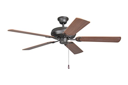 Litex Dcf52Fbz5 Decorator's Choice Ceiling Fan With Five Reversible Mahogany/Dark Oak Blades, Light Kit Adaptable, 52-Inch #TOP12