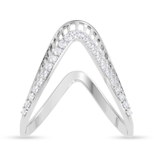 Image of Clara 925 Sterling Silver Vanki Adjustable Ring for Women Platinum Plated | Gift for Women & Girls | Swiss Zirconia | Elegant Design