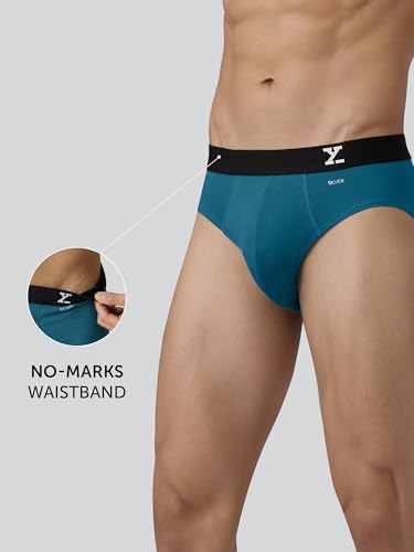 Image of XYXX Men's Uno Micromodal Regular Fit Solid Antimicrobial Briefs with No Marks Waistband (Pack of 2)