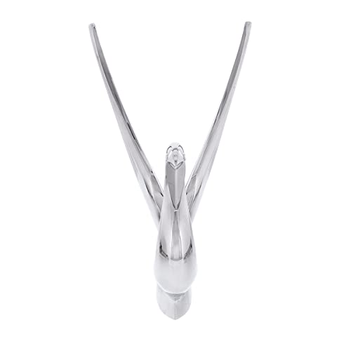 Image of United Pacific 72001 Heavy-Duty Chrome Swan Hood Ornament, Cast Metal, Universal Two Stud Install, Detailed Design - ONE Unit