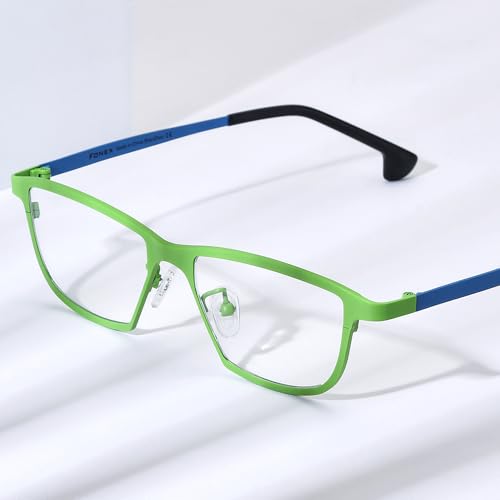 Image of FONEX Colorful Pure Titanium Glasses Frame Women Retro Round Eyeglasses