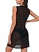 LYANER Women's Sheer Mesh Sleeveless See Through Swimwear Bikini Cover Up Mini Dress Black Medium