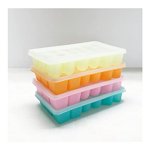 Bandejas de hielo de silicona con tapa, 18 cubos miniatura 4