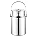 201 Acero Inoxidable Lata De Transporte De Leche, Tarea Pesada Bote De Leche Cubo De Vino Cubeta La Leche Puede Jarra De Mano Con Tapa Sellada Y Un Solo Mango Para Home Farm (Plata),10L