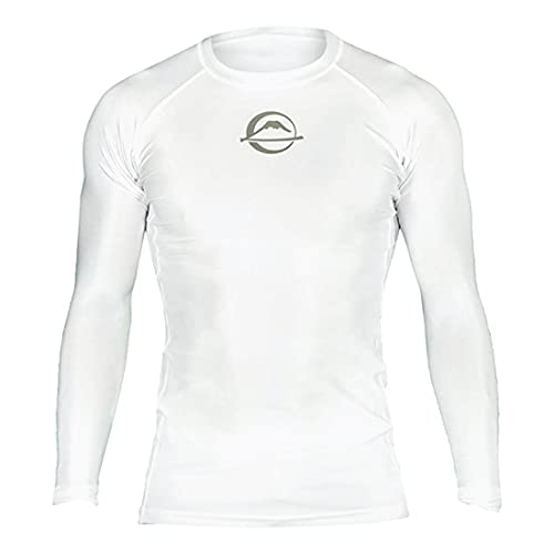 FUJI- Baseline Ranked Jiu-Jitsu Rash Guard, White, Medium