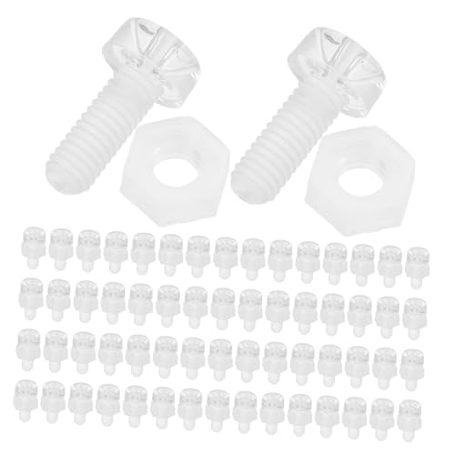 Happyyami 100pcs Acrylic Screws Nuts Kit Triangle Fixator for Mounting Easy Install Hardware Set