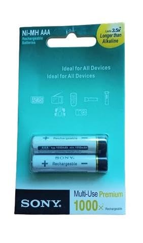 Compatible with Sony AAA Ni-MH 1600mAh 1.2V Battery 44.5 mm (H) × 10.5 mm (D) (Pack of 2)-image-41