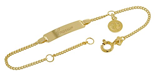 trendor 41611 Kinder-Armband mit Gravur 333/8K Gold 14 cm inklusive Wunsch-Gravur Gravurschmuck für Kids, Armschmuck für Mädchen und Jungen, 41611-14 Cover