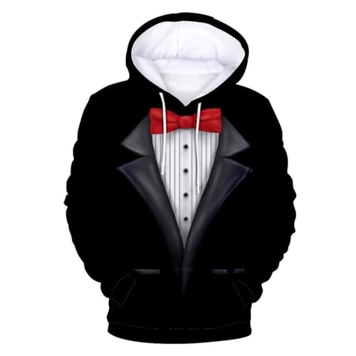 Sweat à capuche 3D Tux homme pull imprimé amusant élégant